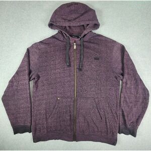 Vans Full Zip Hoodie Mens Large Heathered Purple Kangaroo Pockets Jacket‎ "Flaw"
